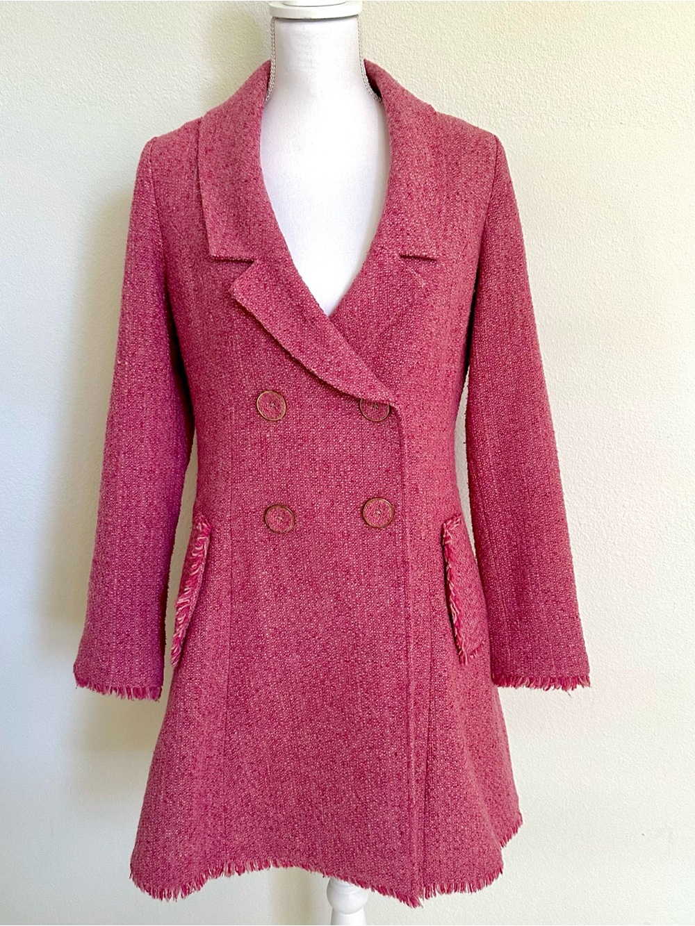 CAbi Madison Avenue Pink Tweed Coat/Jacket Size 6